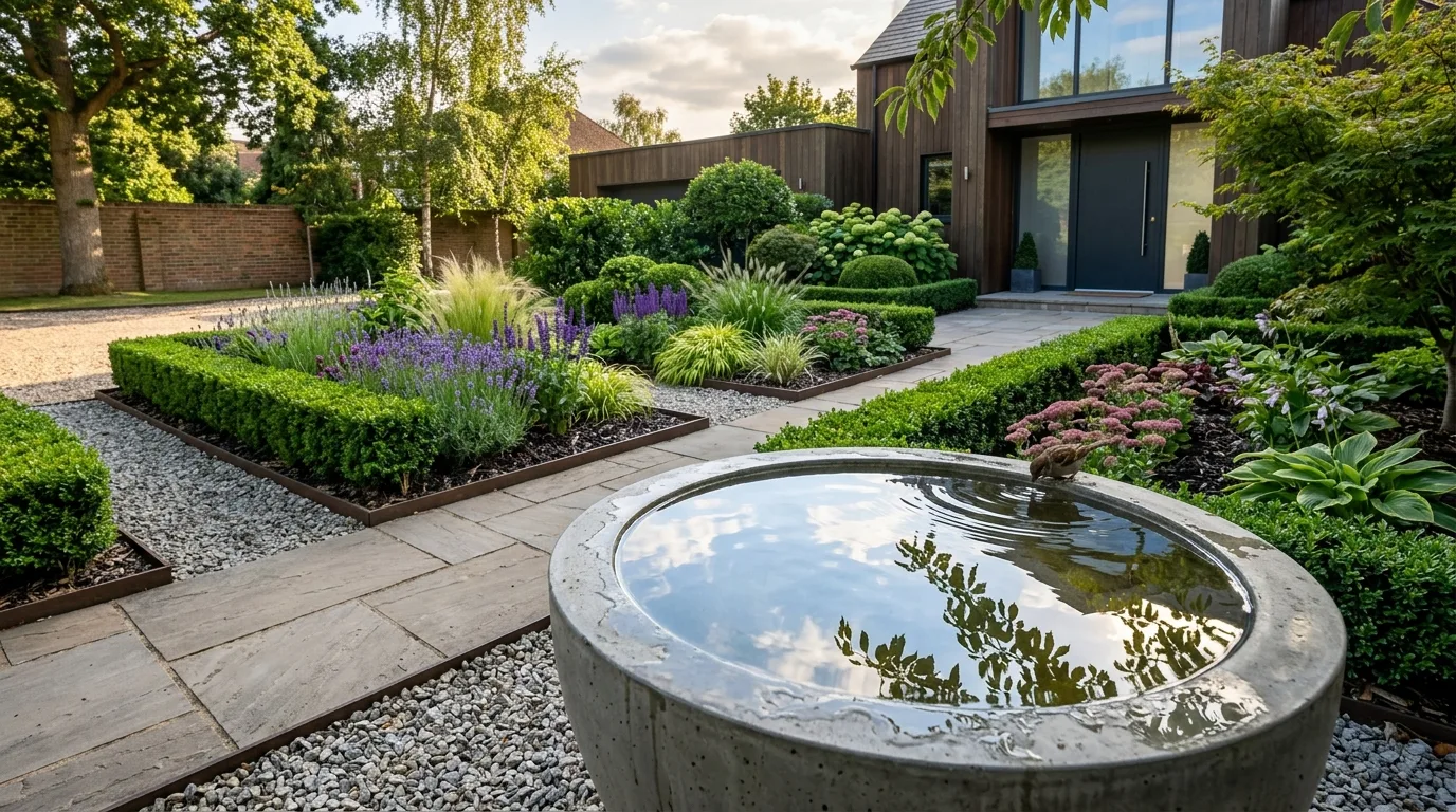 Modern Concrete Bird Bath